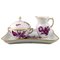 Royal Copenhagen Purple Sugar Bowl and Creamer Set on Tray, Set of 3 1