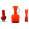 Jug and Two Vases in Orange Art Glass, 1960s, Set of 3, Image 1