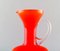 Jug and Two Vases in Orange Art Glass, 1960s, Set of 3 3