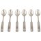 Number 2 Coffee Spoons in Silver by Hans Hansen, 1937, Set of 6 1