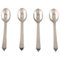 Pyramid Coffee Spoons in Sterling Silver from Georg Jensen, 1940s, Set of 4 1