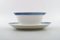 Vintage Blue Fan Porcelain Oval Sauce Boat on Base from Royal Copenhagen, Set of 2, Image 2