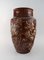 Large Longchamp Majolica Vases in Reddish Brown Glaze, 1920s, Set of 2 3