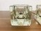 Lámpara de mesa Ice Glass Cube transparente de Peill & Putzler, años 70. Juego de 2, Imagen 4