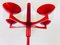Red and White 5-Arm Space Age Floor Lamp Attributed to Kaiser, 1960s 8