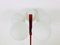 Red and White 5-Arm Space Age Floor Lamp Attributed to Kaiser, 1960s, Image 6