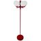 Red and White 5-Arm Space Age Floor Lamp Attributed to Kaiser, 1960s 1