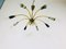 Lámpara de araña Sputnik grande de latón con ocho brazos, años 50, Imagen 7