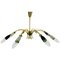 Large Brass 8-Arm Sputnik Chandelier, 1950s, Image 1