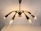 Lámpara de araña Sputnik grande de latón con ocho brazos, años 50, Imagen 2