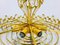 Lampadario in ottone dorato e cristallo di Palwa, Germania, anni '60, Immagine 6