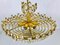 German Golden Gilded Brass and Crystal Glass Chandelier from Palwa, 1960s 5