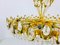 German Golden Gilded Brass and Crystal Glass Chandelier from Palwa, 1960s 8