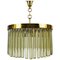 Golden Gilded Brass and Crystal Glass Chandelier by Christoph Palme, 1960s, Image 1