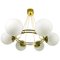 Mid-Century Space Age Golden 6-Arm Space Age Chandelier from Kaiser, 1960s, Image 1