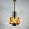 Lámpara de araña alemana de latón dorado y cristal de Palwa, años 70, Imagen 15