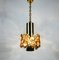 Lámpara de araña alemana de latón dorado y cristal de Palwa, años 70, Imagen 2