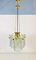 Large Mid-Century Two-Tier Brass and Ice Glass Chandelier from Limburg, 1960s 6