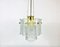 Large Mid-Century Two-Tier Brass and Ice Glass Chandelier from Limburg, 1960s 15