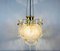 Large Mid-Century Two-Tier Brass and Ice Glass Chandelier from Limburg, 1960s 2