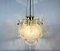 Large Mid-Century Two-Tier Brass and Ice Glass Chandelier from Limburg, 1960s, Image 2