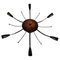 Lámpara de araña Sputnik Mid-Century grande de madera con seis brazos, años 50, Imagen 1