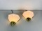 Mid-Century German Brass and Opaline Glass Wall Lamps from Limburg, 1970s, Set of 2 3