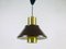 Brown Metal and Brass Pendant Lamp from Fog and Morup, 1970s 2