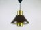Brown Metal and Brass Pendant Lamp from Fog and Morup, 1970s, Image 2