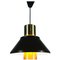 Brown Metal and Brass Pendant Lamp from Fog and Morup, 1970s, Image 1
