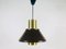 Brown Metal and Brass Pendant Lamp from Fog and Morup, 1970s, Image 3
