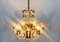 German Gilded Brass and Crystal Glass Chandelier from Palwa, 1960s 5