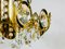 German Gilded Brass and Crystal Glass Chandelier from Palwa, 1960s, Image 8