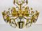 German Gilded Brass and Crystal Glass Chandelier from Palwa, 1960s 10