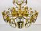 German Gilded Brass and Crystal Glass Chandelier from Palwa, 1960s, Image 10