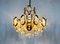German Gilded Brass and Crystal Glass Chandelier from Palwa, 1960s, Image 3