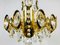 German Gilded Brass and Crystal Glass Chandelier from Palwa, 1960s, Image 6
