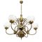 Spanish Brass 6-Arm Chandelier, 1950s 4