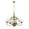 Spanish Brass 6-Arm Chandelier, 1950s, Immagine 1