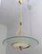 Mid-Century Brass and Glass Church Chandelier by Pietro Chiesa for Fontana Arte, 1940s 1