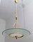 Mid-Century Brass and Glass Church Chandelier by Pietro Chiesa for Fontana Arte, 1940s, Image 1