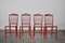 Italian Lacquered Red and Gold Chiavarine Dining Chairs, 1950s, Set of 4 1