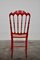 Italian Lacquered Red and Gold Chiavarine Dining Chairs, 1950s, Set of 4, Image 3