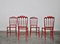 Italian Lacquered Red and Gold Chiavarine Dining Chairs, 1950s, Set of 4, Image 2