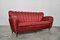 Italienisches Mid-Century 3-Sitzer Sofa in Rot & Gold von Paolo Buffa, 1950er 2