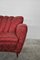 Italienisches Mid-Century 3-Sitzer Sofa in Rot & Gold von Paolo Buffa, 1950er 3
