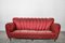 Italienisches Mid-Century 3-Sitzer Sofa in Rot & Gold von Paolo Buffa, 1950er 4