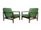 Polish Green Model B-7752 Jacquard Armchairs by Zenon Bączyk for Swarzedzkie Fabryki Mebli, 1960s, Set of 2 1