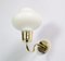 Danish Modern Brass and Opaline Glass Sconces by Acton Bjorn, 1950s, Set of 3 1