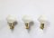 Danish Modern Brass and Opaline Glass Sconces by Acton Bjorn, 1950s, Set of 3 7